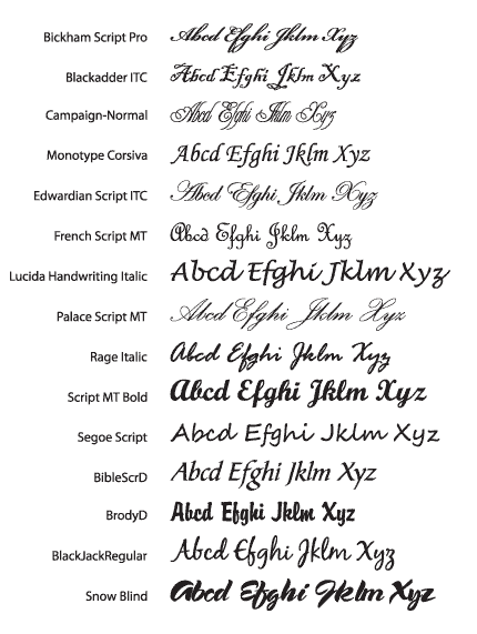 Script Fonts