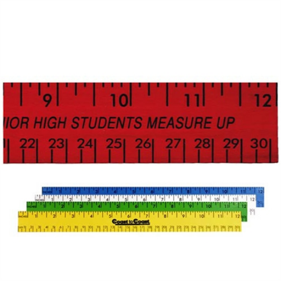 12" Enamel Flat Wood English & Metric Rulers