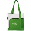 Color Bright Large Tote White/Green Accents