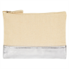 12 Oz. Cotton Cosmetic Bag/Metallic Accent  Natural/Silver