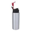 25 Oz. Aluminum Helena Bottle-Silver w/ Red Lid