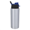 25 Oz. Aluminum Helena Bottle-Silver w/ Blue Lid