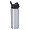 25 Oz. Aluminum Helena Bottle - Silver w/ Black Lid