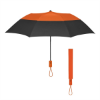 46" Arc Color Top Folding Umbrella Black/Orange