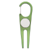 Aluminum Divot Tool With Ball Marker Green