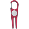 Aluminum Divot Tool With Ball Marker Red