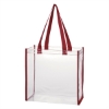 Clear Tote Bag-Maroon