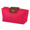 Cosmetic Vanity Bag Red/Brown Leatherette Accent