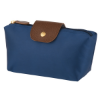 Cosmetic Vanity Bag Blue/Brown Leatherette Accent