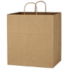 Kraft Paper Brown Shopping Bag - 14" x 15" Natural