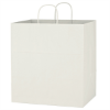 Kraft Paper White Shopping Bag - 14" x 15" White