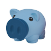 Mini Prosperous Piggy Bank Blue/Blue 