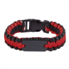 Paracord Survival Bracelet With Metal Plate Red/Black