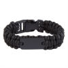 Paracord Survival Bracelet With Metal Plate Black/Black