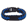 Paracord Survival Bracelet With Metal Plate Black/Royal Blue