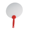 Plastic Hand Fan Clear/Red Handle