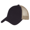 Washed Cotton Mesh Back Cap Black/Khaki Mesh