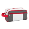 Weston Deluxe Toiletry Bag Grey/White/Red Trim