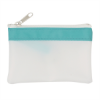 Zippered Coin Pouch (9481) Frosted White/Teal Trim