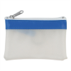 Zippered Coin Pouch (9481) Frosted White/Royal Blue Trim