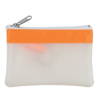 Zippered Coin Pouch (9481) Frosted White/Orange Trim