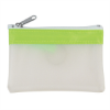 Zippered Coin Pouch (9481) Frosted White/Lime Green Trim