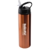 24 oz Water Bottle with Flip Top Sport Lid-Orange