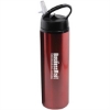 24 oz Water Bottle with Flip Top Sport Lid-Red