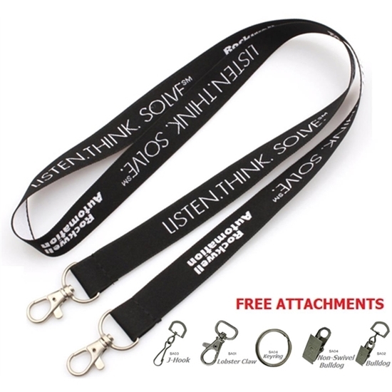 1" Double Ended Polyester Lanyard