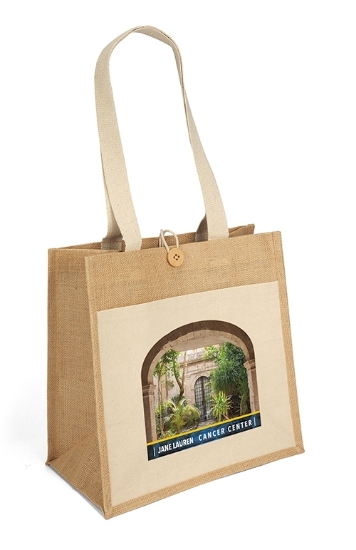 Izzy Jute Tote Bag - Full Color