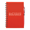 Red Plastic Spiral Bound Jotter with Pen