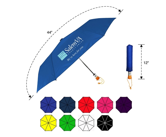 3-Section Auto Open Umbrella (44" Arc)