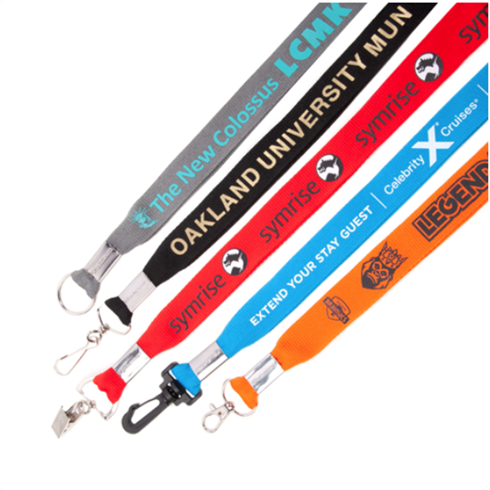 1" Promotional Flat Polyester Lanyards