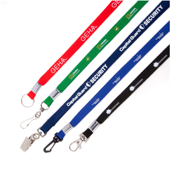 3/8" Promotional Flat Polyester Lanyards