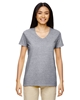 Gildan Ladies Heavy Cotton 100% Cotton V-Neck T-Shirt Graphite Heather