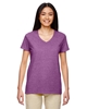 Gildan Ladies Heavy Cotton 100% Cotton V-Neck T-Shirt Heather Radiant Orchid