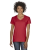 Gildan Ladies Heavy Cotton 100% Cotton V-Neck T-Shirt Red