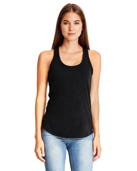 Next Level Apparel Ladies' Gathered Racerback Tanks Black