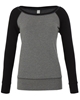 Bella + Canvas Ladies' Sponge Fleece Wide Neck Sweatshirts Deep Heather Black