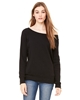 Bella + Canvas Ladies' Sponge Fleece Wide Neck Sweatshirts Solid Black Triblend