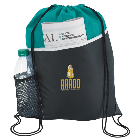 ActiV Drawstring Backpack Black/Teal