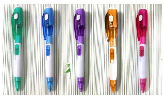 Picture of Translucent Pen with top LED flashlight Torch