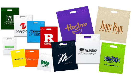 Fold Over Die Cut Handle Bags - 9" x 13"