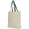 Cotton Canvas Tote Bag 15" x 14 1/2" Green Handles