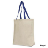 Cotton Canvas Tote Bag 15" x 14 1/2" Royal Blue Handles