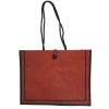 Milan Jute Tote Bags-Red w/Black