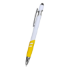 Landon Incline Stylus Pens White/ Yellow Trim