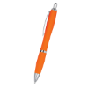 Satin Pens With Antimicrobial Additive Orange/Silver Trim