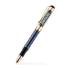 Twist Action Solid Brass Ballpoint Pen Gold/Translucent Blue