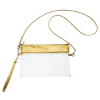 Game Day Clear Wristlet Pouch Metallic Gold Trim